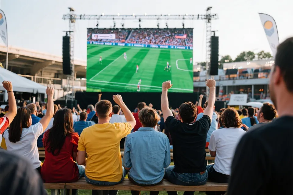 球迷观赛场景示意图